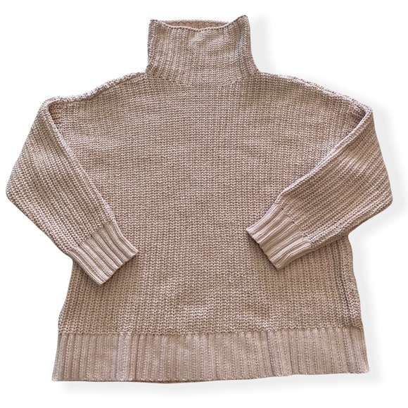 Aerie Oversized Turtleneck Sweater Knit Pink XS - Picture 3 of 10